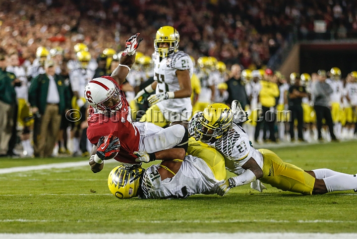 2013-Stanford-Oregon-032.JPG - Nov. 7, 2013; Stanford, CA, USA; Stanford Cardinal wide receiver Ty Montgomery (7) rushes for 11 yards, to the three yard line, in the second quarter against the Oregon Ducks at Stanford Stadium. Stanford defeated Oregon 26-20.